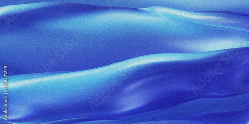 Konstfotografi Blue fabric drape with flowing waves a textured and glossy background silk textu