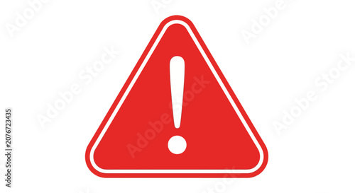 A warning sign with a red triangle and exclamation mark alerts people