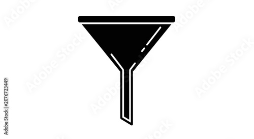 Simple black funnel icon graphic on white background