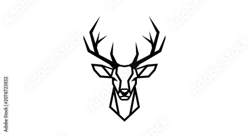 Fotografie Geometric deer head vector illustration on white background.