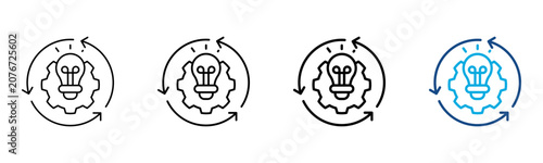 Quadro su tela Continuous Icon Different Style Outline Collection Set Vector Illustration