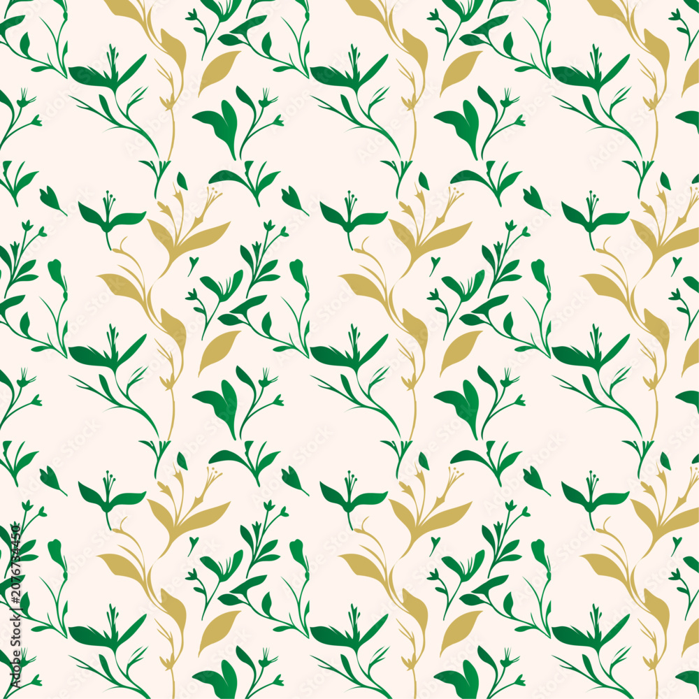 Fototapeta premium Minimal Premium Floral Surface Botanical Seamless Pattern with Elegant Flowers