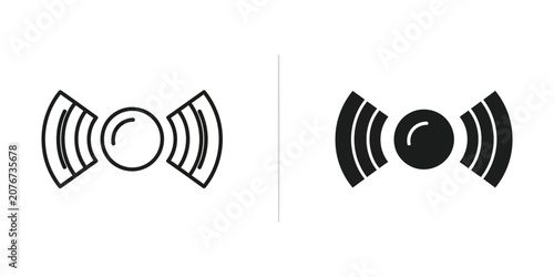 Photos Wireless signal transmission set featuring circular emitter and concentric waves