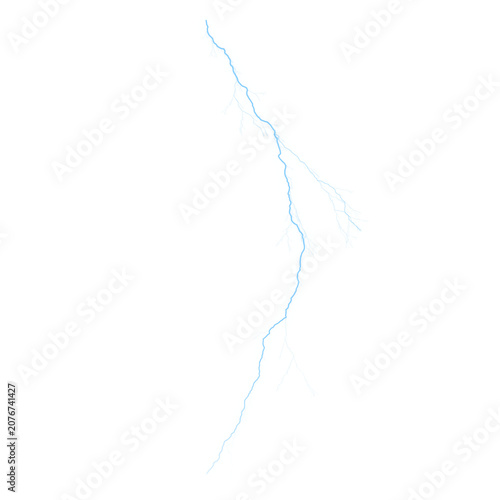 Lightning Bolt Energy Effect – Realistic Electric Thunder Strike, High Voltage Electricity Power Isolated on Transparent Background