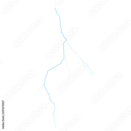 Lightning Bolt Energy Effect – Realistic Electric Thunder Strike, High Voltage Electricity Power Isolated on Transparent Background