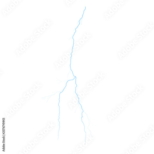 Lightning Bolt Energy Effect – Realistic Electric Thunder Strike, High Voltage Electricity Power Isolated on Transparent Background