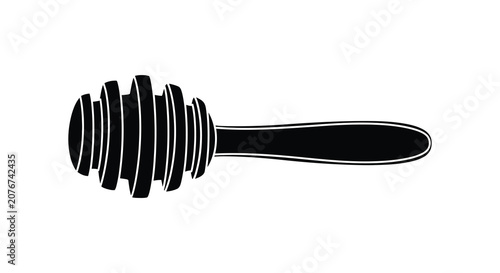 Cuadro en lienzo Honey dipper silhouette black white background simple