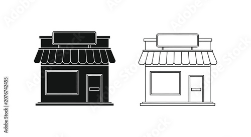 Storefront silhouette shop building architecture business retail