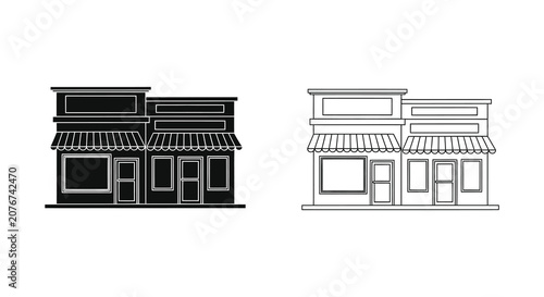 Storefront silhouette shop building architecture business retail