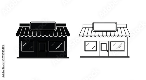 Store front silhouette shop building architecture business retail