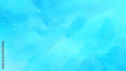 Schilderij op canvas Soft blue watercolor background with white specks and subtle texture for creativ