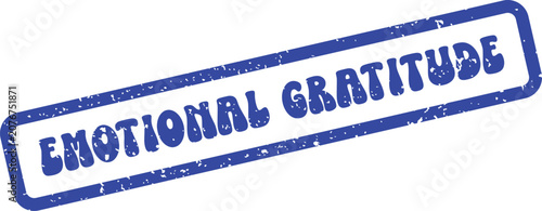 Foto A blue rubber stamp impression highlights the profound feeling of emotional grat