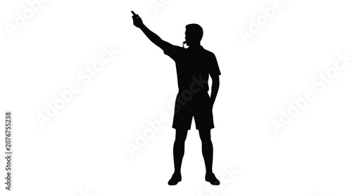 Foto Referee silhouette against a white background full body view
