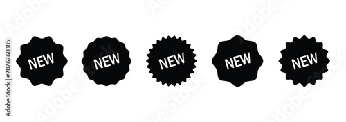 New Sticker Set Zigzag Discount Price Drop Special Price Campaign Fair Decoration Adornment Seal Stamp. Set of new arrival shop product tag icon. Set of new arrival tag icon set.