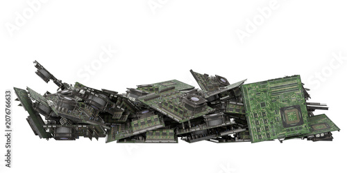3d computer chip circuit boards piled on top of each other
