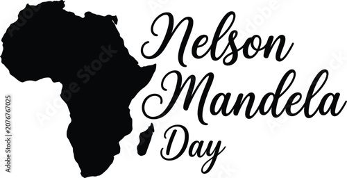 Bild auf Leinwand Nelson mandela day tribute with african map silhouette