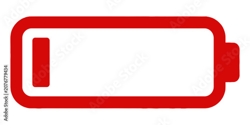 Fotografija Low battery icon with red color on transparent background