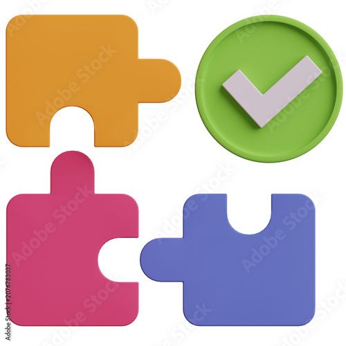 Картината върху платно Solution 3D Icon Illustration for your website, user interface, and presentation
