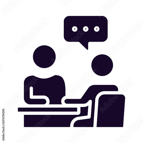 Two people talking isolated on transparent background