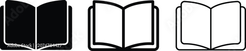 Open Book Education Icon Collection Featuring Reading Knowledge Literature Academic Learning Library And Study Resource Symbols