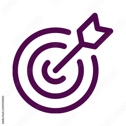 Bullseye target with dart arrow line icon isolated on transparent background