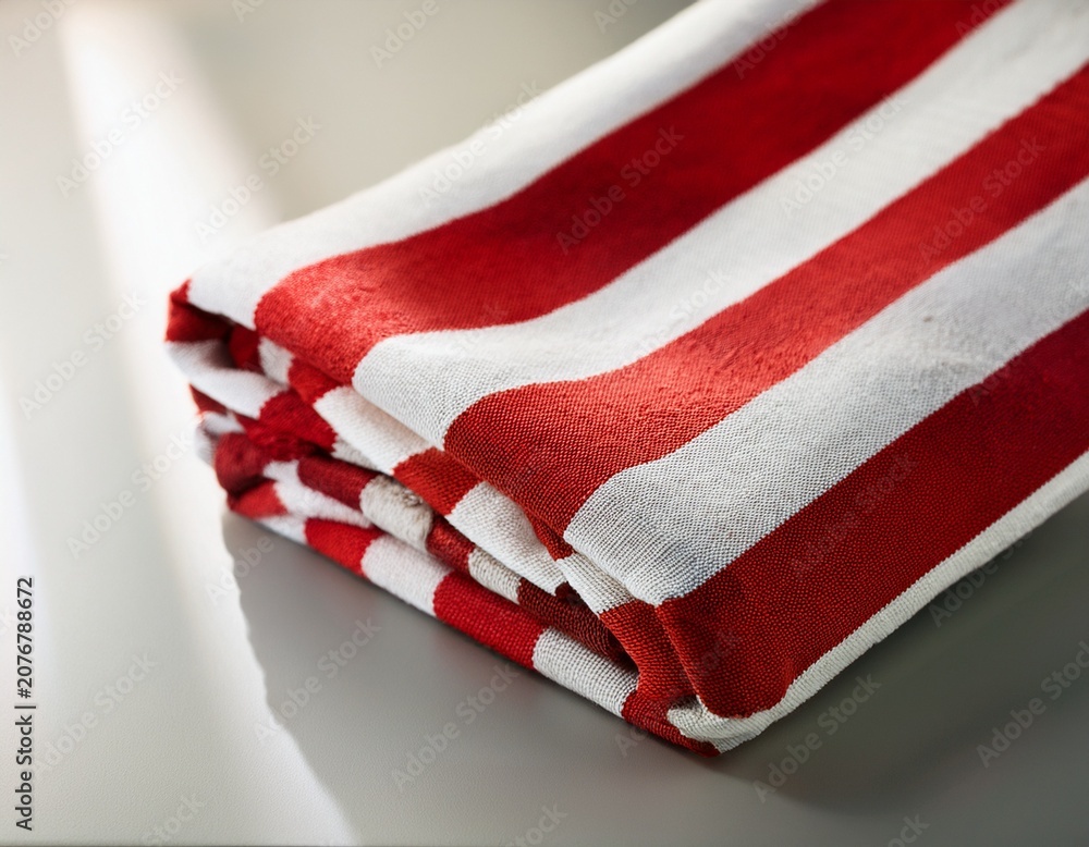 Fototapeta premium folded striped red and white towel