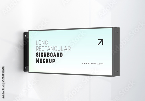 Long Rectangular Signboard Mockup