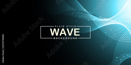 Modern Abstract Wave Design with Mesh Pattern - Blue Cyan Gradient Digital Background, Contemporary Technology Motion Concept Illustration