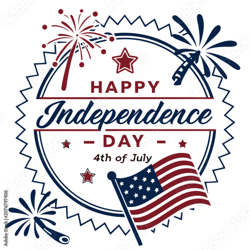 Happy 4th of July Independence Day Typography Vector Design, USA Patriotic Celebration Graphic