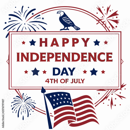 Happy 4th of July Independence Day Typography Vector Design, USA Patriotic Celebration Graphic
