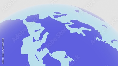 Small Earth Globe Centered Showing South America 3D Render
