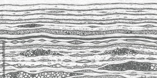 Photos Microscopic view of human nerve tissue fibers with detailed myelin sheath struct