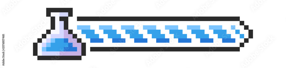 Fototapeta premium Loading Bar With Potion Pixel Art
