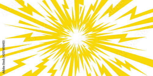 Canvas-taulu Abstract yellow lightning bolt pattern radiating from the center