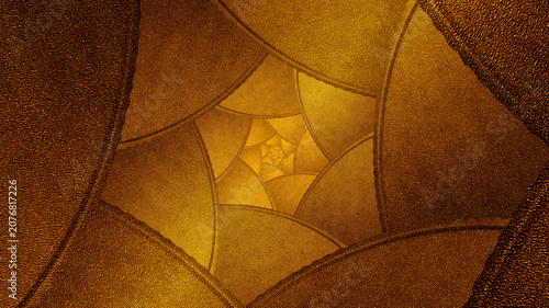 8K Luxury Elegant Bronze and Gold Aperture Vortex Banner with Shiny Hammered Gold Texture Backdrop for Premium Product Packaging