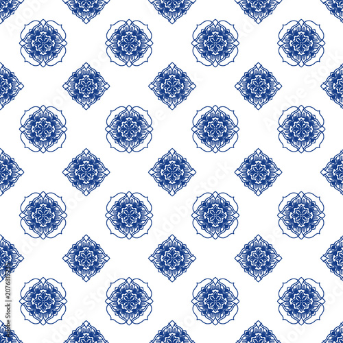pattern with blue flowers