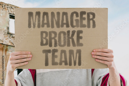 Obraz na plátně "Manager broke team" A leader's actions destroyed group morale