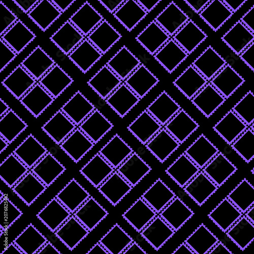 Modern Purple Diamond Seamless Geometric Pattern on Black Background