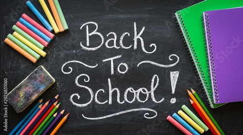 Back to School Chalkboard with Supplies