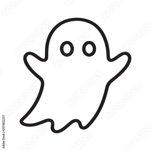 Simple friendly ghost icon for halloween graphic design with halloween minimalist celebration