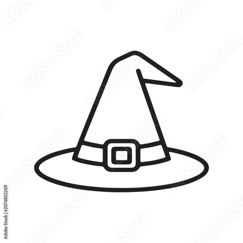 Witch hat icon for halloween costume and magic theme with halloween accessory clothing minimalist