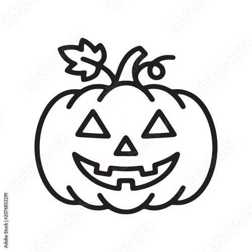 Jack o lantern pumpkin icon for halloween holiday design with halloween vegetable celebration