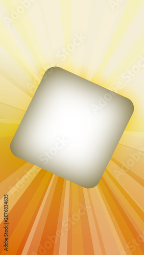 Yellow Sunburst Banner Background with Transparent Frame