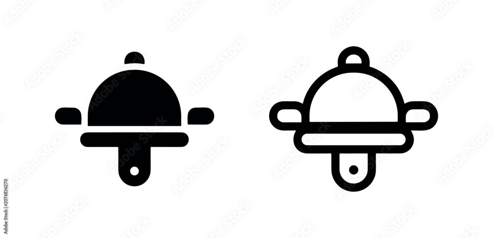 Fototapeta premium Notification bell icon in glyph and outline style for alerts and reminders in UI/UX.