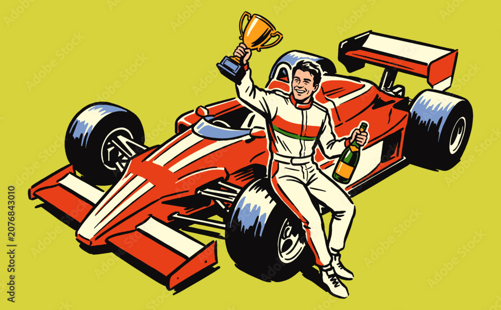 Obraz premium Build for speed. Car print design for t shirt print, poster, sticker, background and other uses. Legend race. Road speed graphic print.