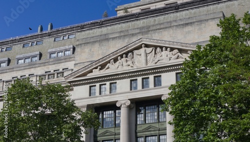 Classical building with sculpted relief - London - England