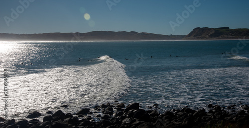 Surfing beach near Raglan New Zealand