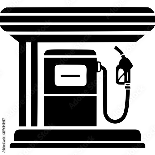 Vintage Gas Station Icon Vector