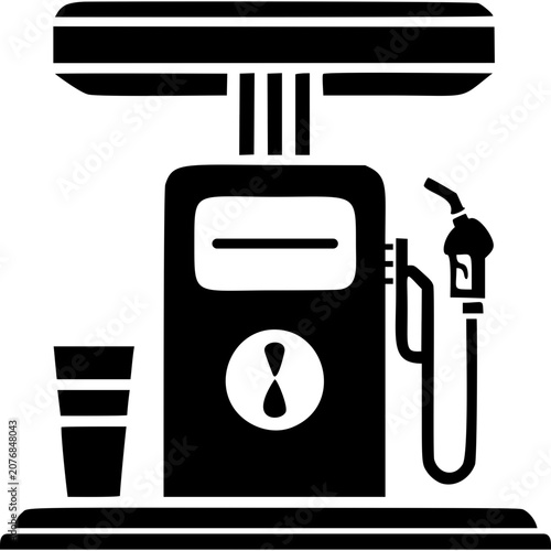 Vintage Gas Station Icon Vector