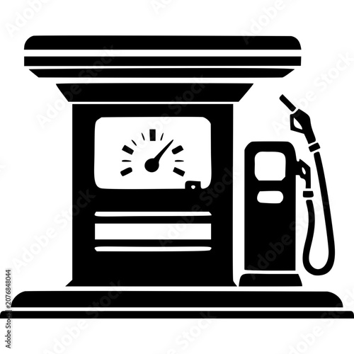Vintage Gas Station Icon Vector